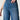 70er Jahre Stil weite Beinform hohe Taille Jeans in Retro Schlag und lockerer Passform, aus blauem Denim.
