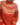 Grauer handgestrickter Islandpullover aus Wolle mit Fair Isle Kragen, rotes Muster, Größe 3XL, getragen von einem bärtigen Mann.