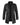 A man wearing a black leather trenchcoat with military and biker style elements, featuring long sleeves, a collar, and multiple pockets, suitable for winter and gothic fashion.