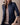 Navy Damen Designer Steppjacke, tailliert und doppelreihig, in Marineblau, Größe 5XL, mit langen Ärmeln und einem klassischen Kragen.