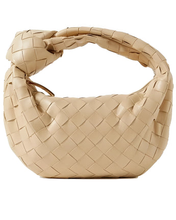 Schwarze geflochtene Leder Hobo Tasche mit Designer-Luxus-Look, in Einheitsgröße. Die Tasche ist aus natürlichem Material gefertigt und hat ein elegantes rechteckiges Design mit einem geflochtenen Muster. Enthält metallische Akzente und ist als modisches Accessoire ideal geeignet.